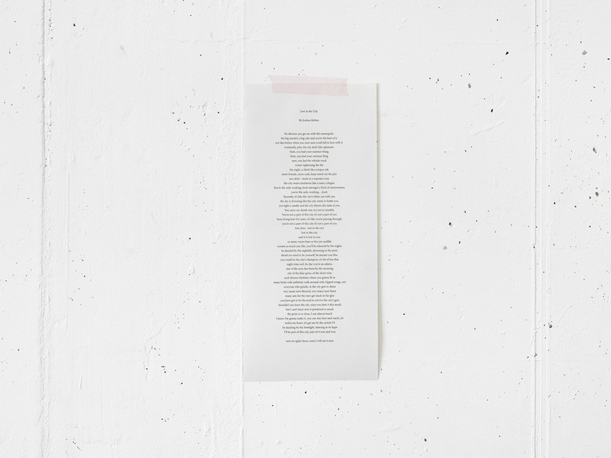 Joshua Idehen, Lost in the city, 2010 - All Stars, Lausanne