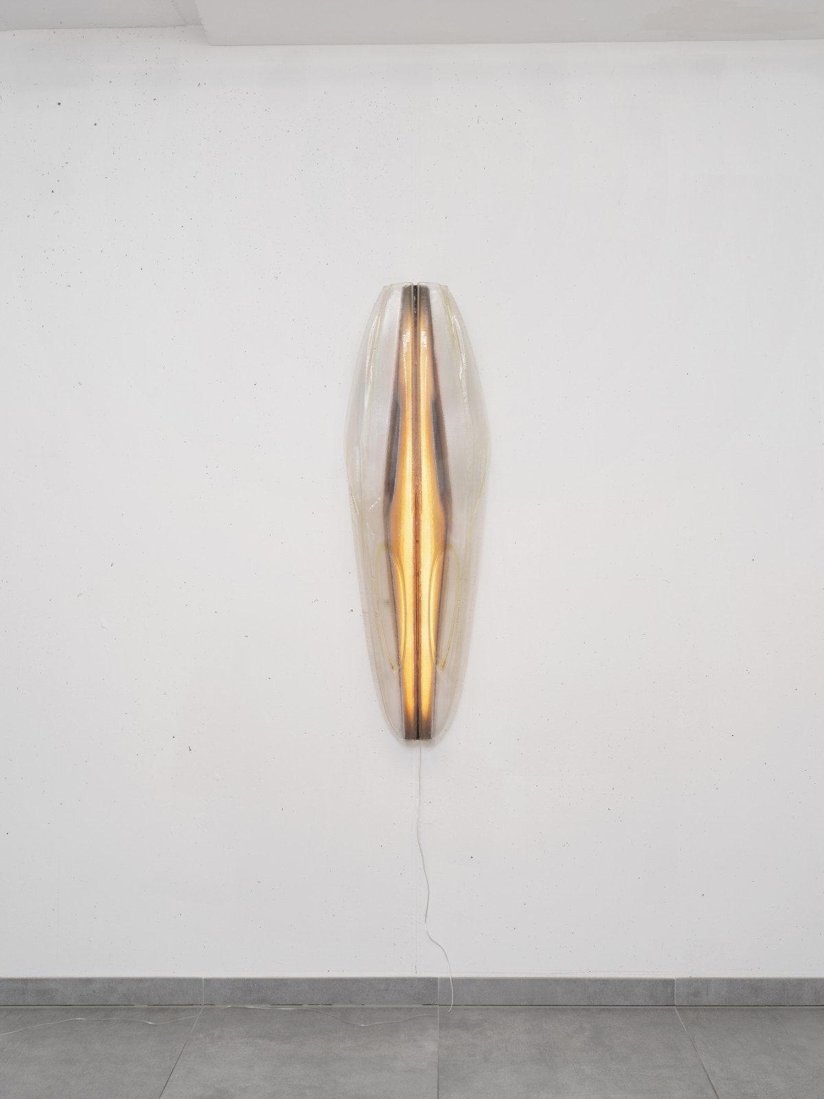 Kim Farkas, 23-04, 2023 custom composites, PETG, LED, electronics, 110 x 37 x 18 cm