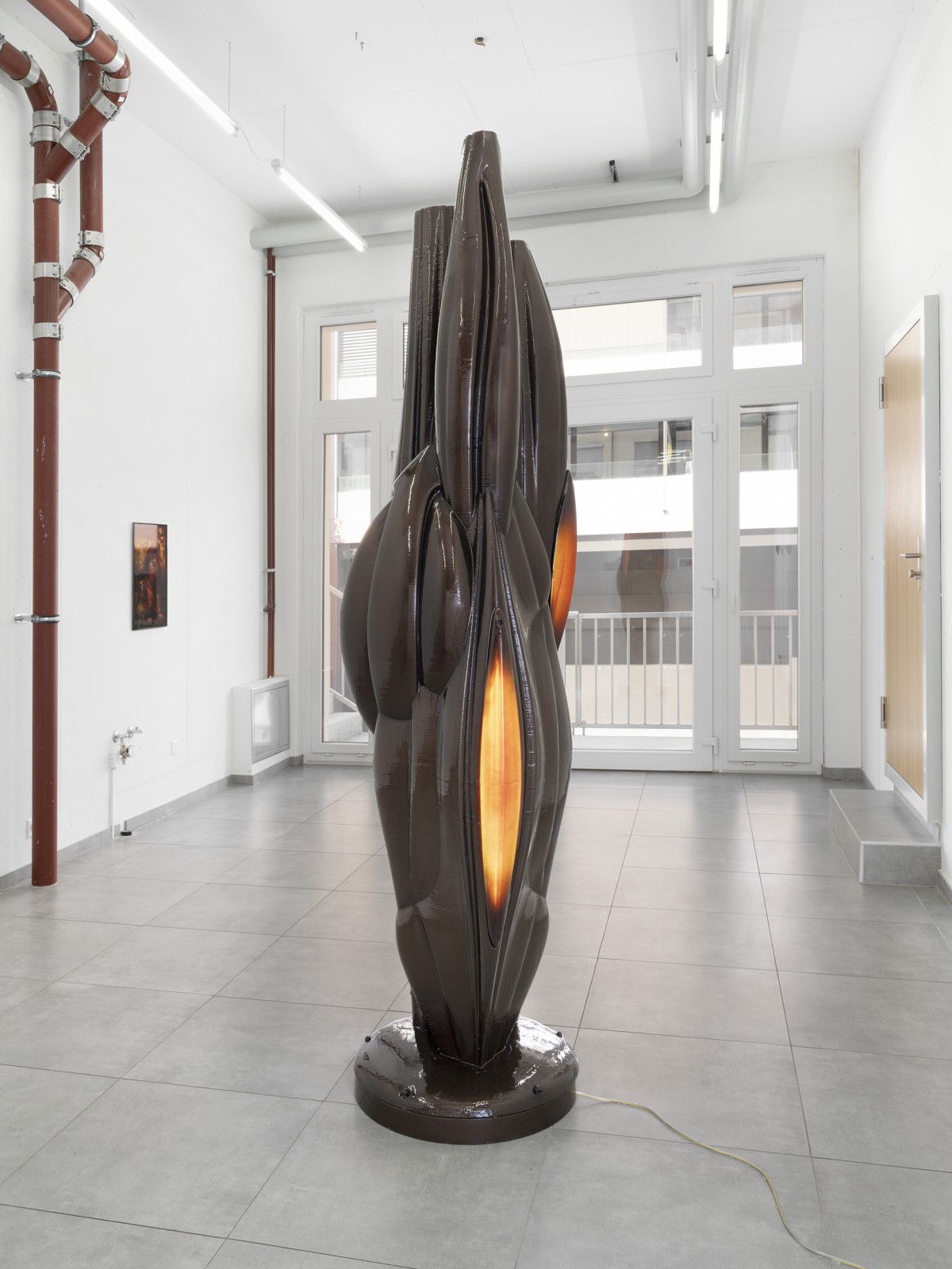 Kim Farkas, 22-20, 2022, custom composites, PETG, LED, electronics, ø60 x 249 cm